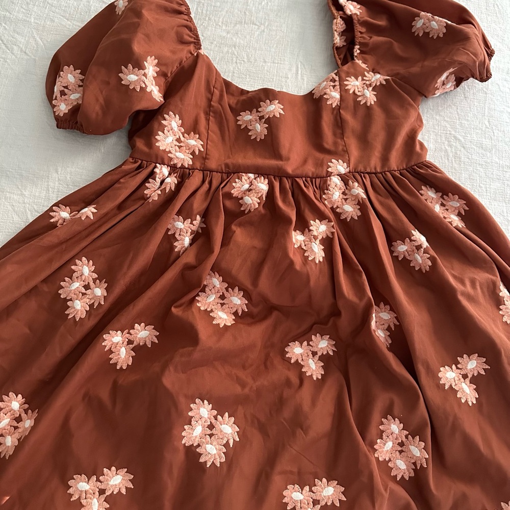 Floral Dress in Brown and Pink